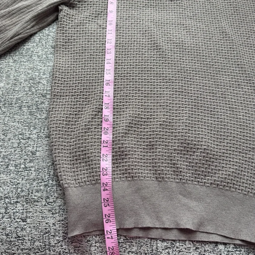 COOFANDY Men's Taupe Waffle Knit Mock Neck Sweater‎ Large Button Henley Pullover